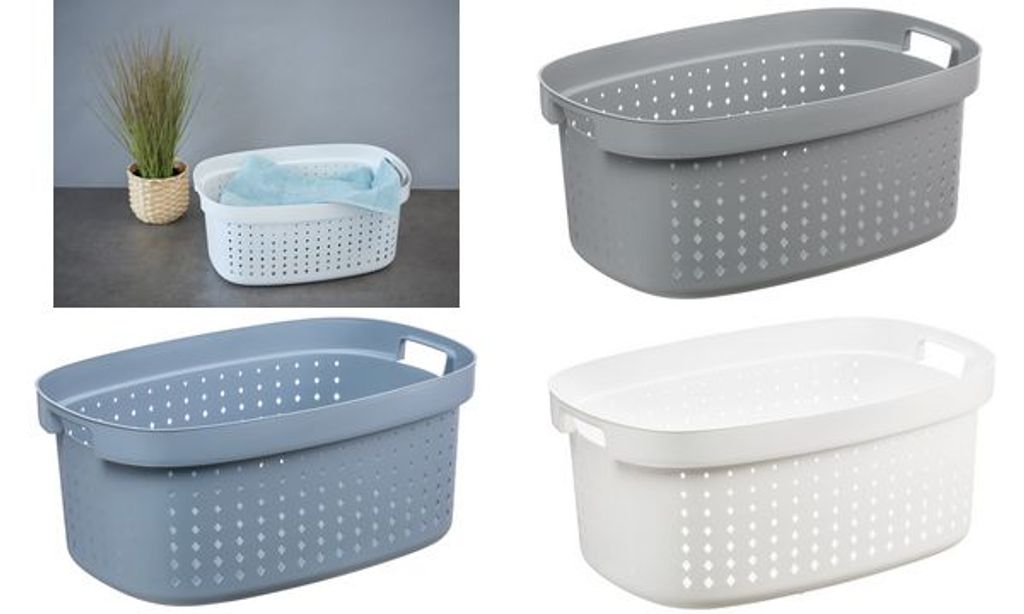 plast team Panier à linge SEOUL 41,9 litres gris Image du produit 
