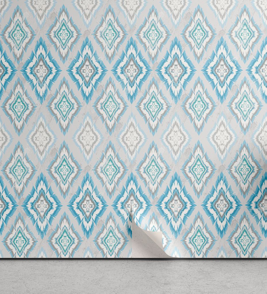 ABAKUHAUS Ikat abziehbare & klebbare Tapete für Zuhause, Aztec Peruanische Kultur, selbstklebendes Wohnzimmer Küchenakzent, 33 cm x 180 cm, Himme...