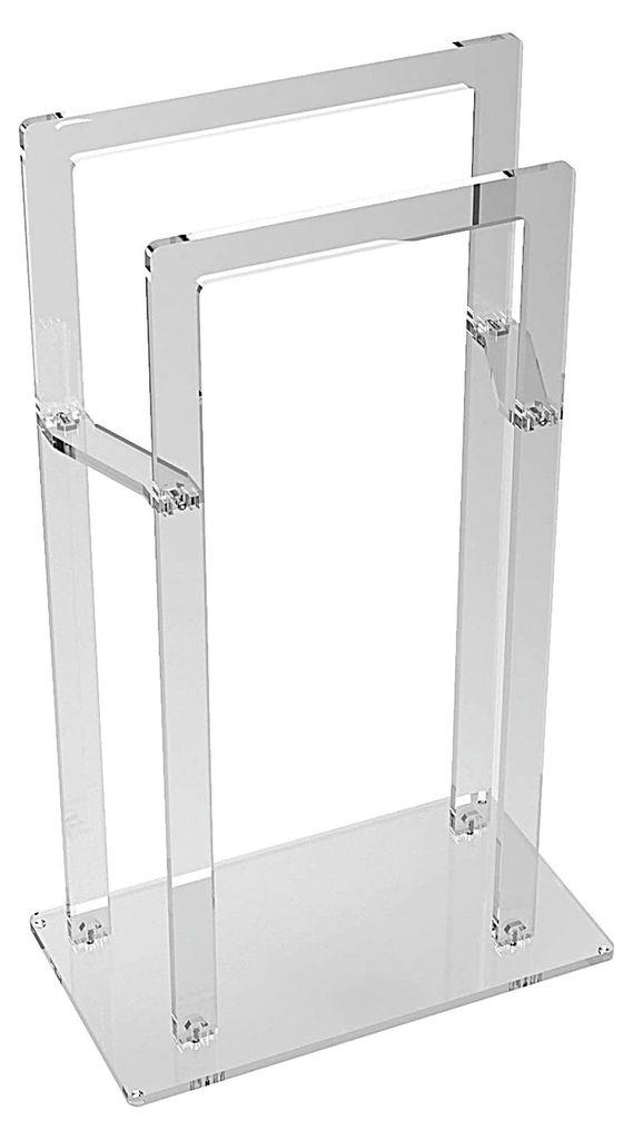 Handtuchhalter aus klarem Acrylglas - Bodenhandtuchhalter - Stabiler Sockel - Maße 50x28x87 cm - Acrylglas Dicke 12 mm