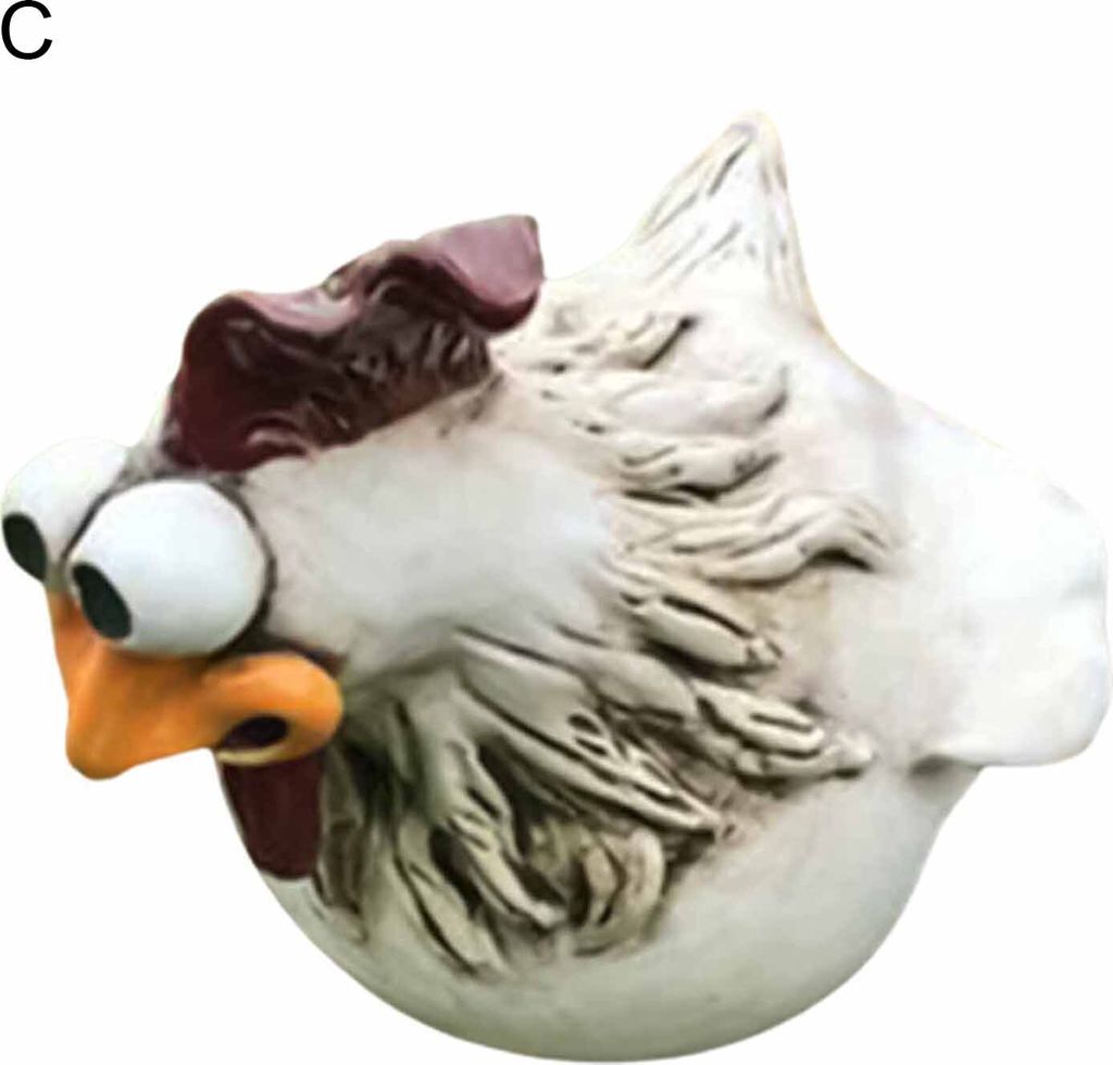 Gartenskulptur Big Eye Chicken Form Desktop -Ornamente Harz Rasenzaun Dekoration Statue Home Dekoration-C