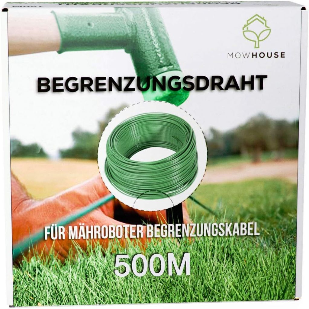 MOWHOUSE 500 Meter Begrenzungskabel Mähroboter - Universal Begrenzungsdraht für Rasenroboter - Rasenmähroboter Kabel Draht