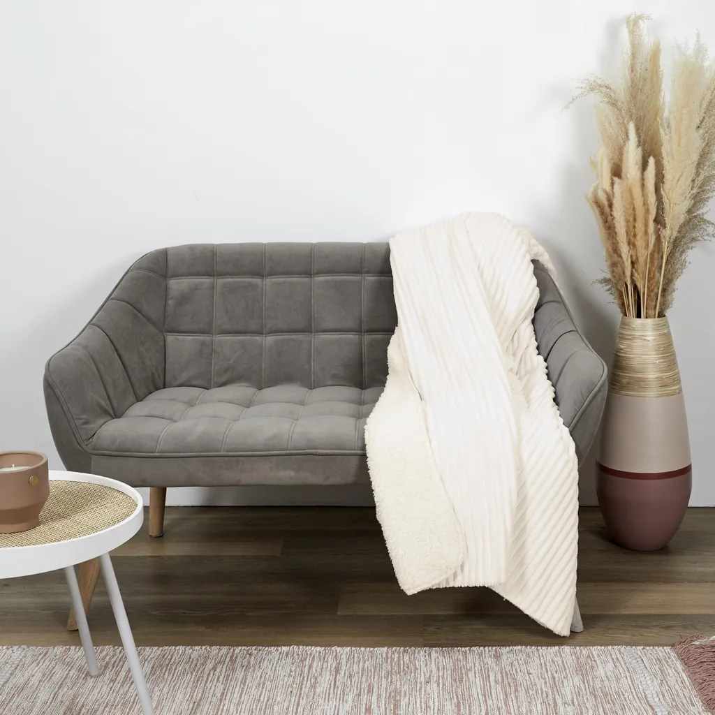 Plaid Chaud Écru 180x220cm : Dites Adieu au Froid en Flanelle Sherpa