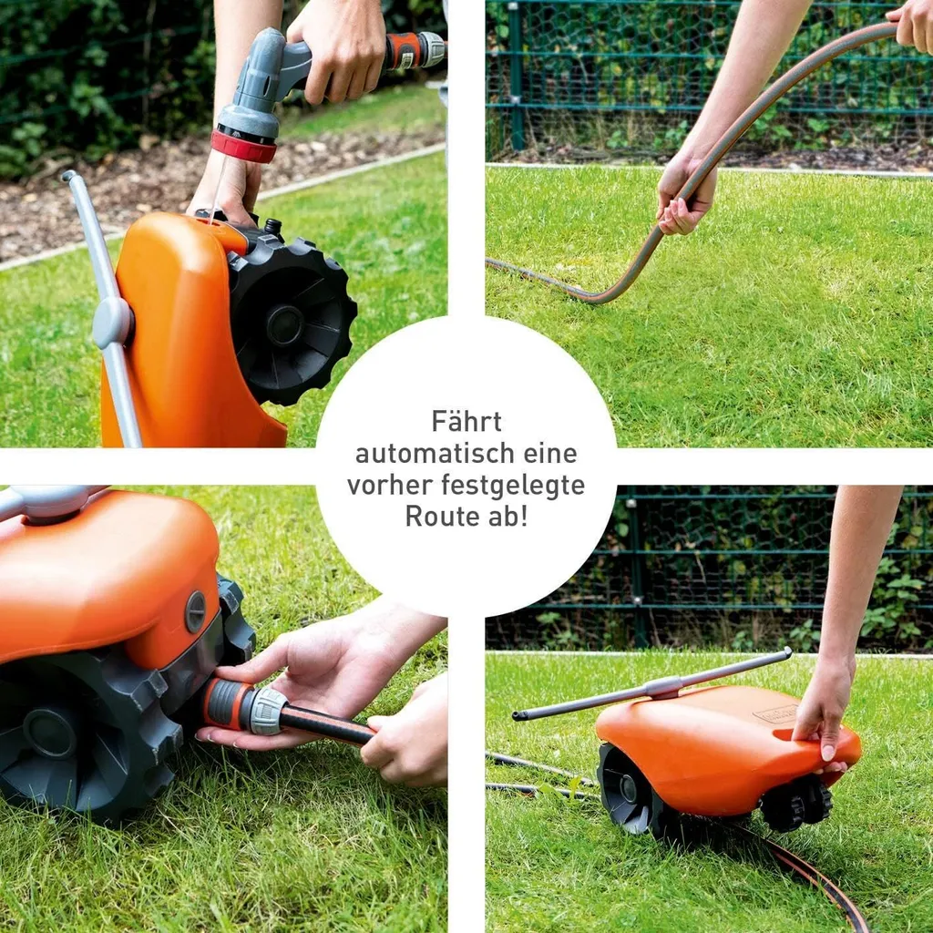 GARVIDA Arroseur autotracté orange avec interrupteur d'arrêt d'eau - 3