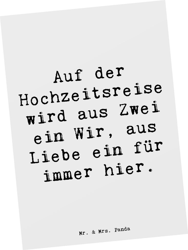 Mr. & Mrs. Panda Grußkarte Spruch Hochzeitsreise Ewige Liebe - Weiß - Geschenk, Liebesabenteuer, gemeinsames Leben, bildkarte, Heirat, Postkarten...