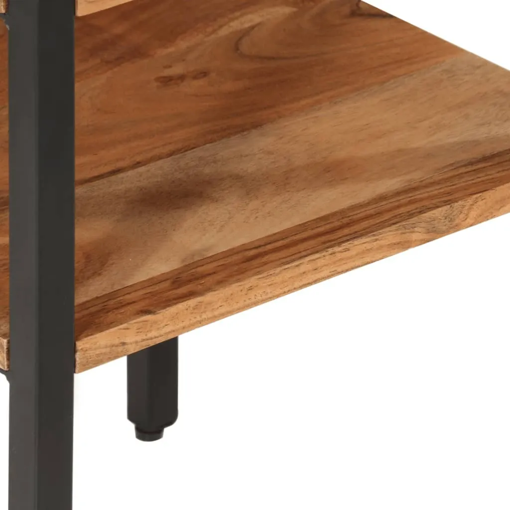 Table d'appoint stable en acacia et fer pour éviter les encombrements