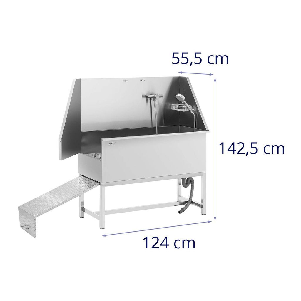 vaňa pre psov physa - nerezová oceľ - do 60 kg - s rampou Obrázok produktu 6