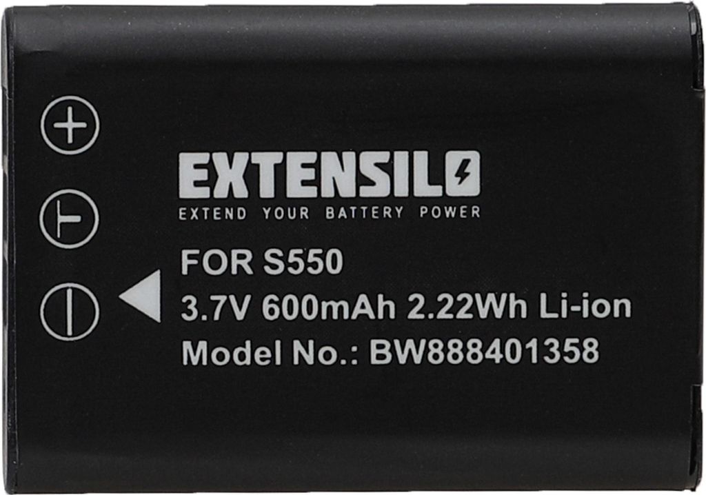 EXTENSILO Akku Ersatz für Olympus Li-60B für Kamera (600 mAh, 3,7 V, Li-Ion)