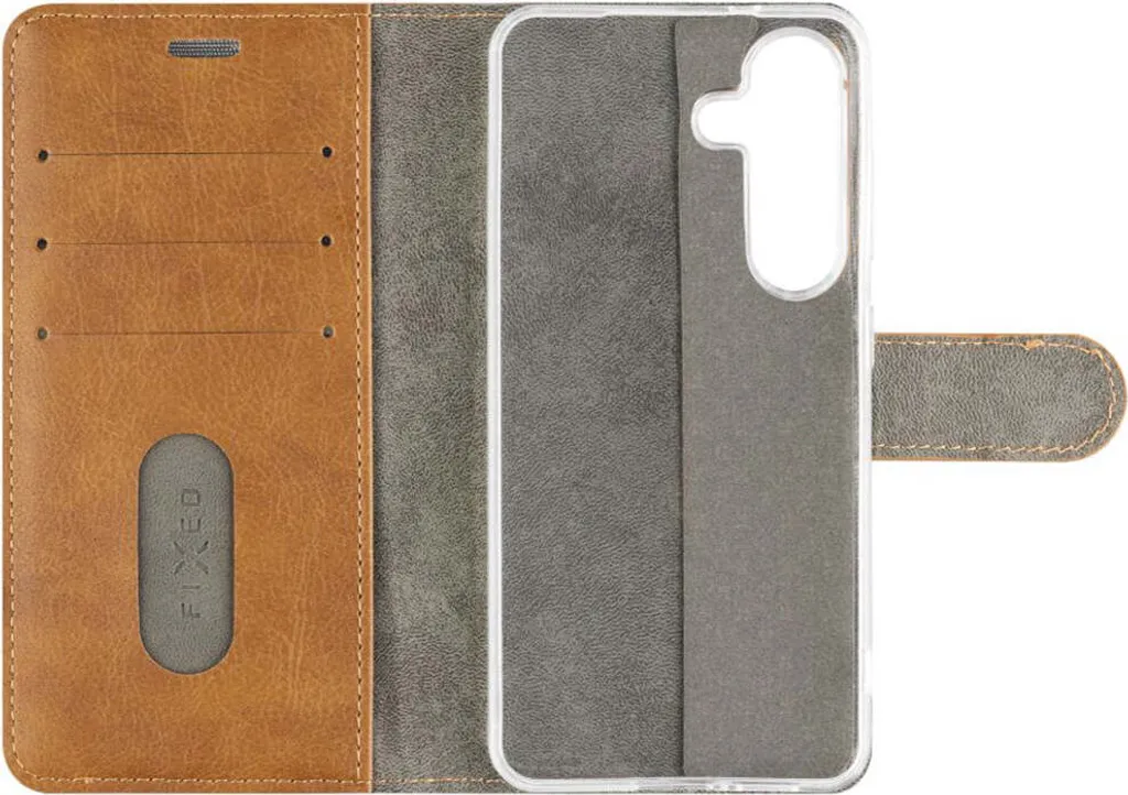 Housse à Rabat Galaxy S25 Plus Marron - Portefeuille Fixed Book Case - 4