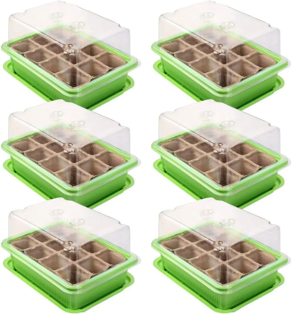 Kit de culture avec mini-serre 6 pièces pour semis - 20,5x15,5x11 cm
