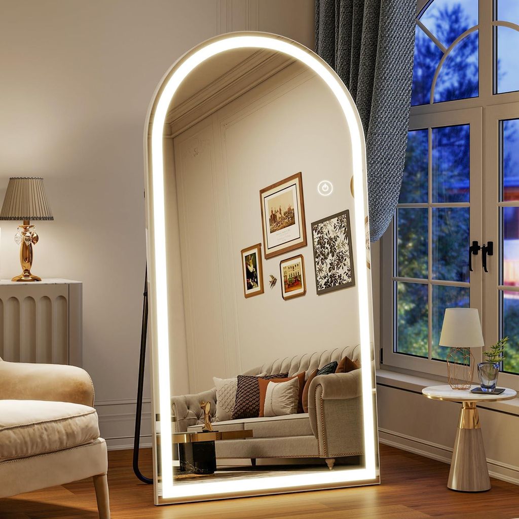 Koonmi LED Ganzkörperspiegel 193 x 86 cm stabiler Rahmen Produktbild 