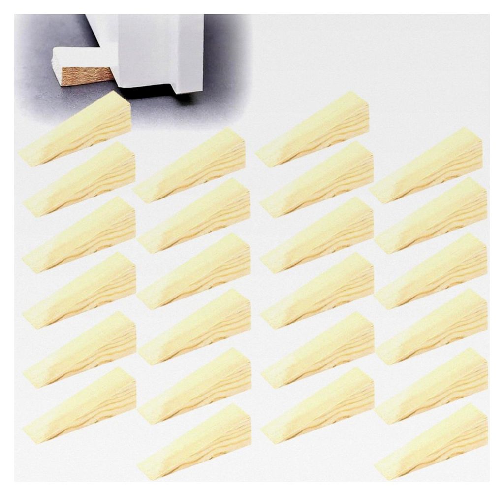 Holzkeile für Türmontage, 24 Stück, Holzkeil Set für Möbel und DIY (55mm x 20mm x 12mm)