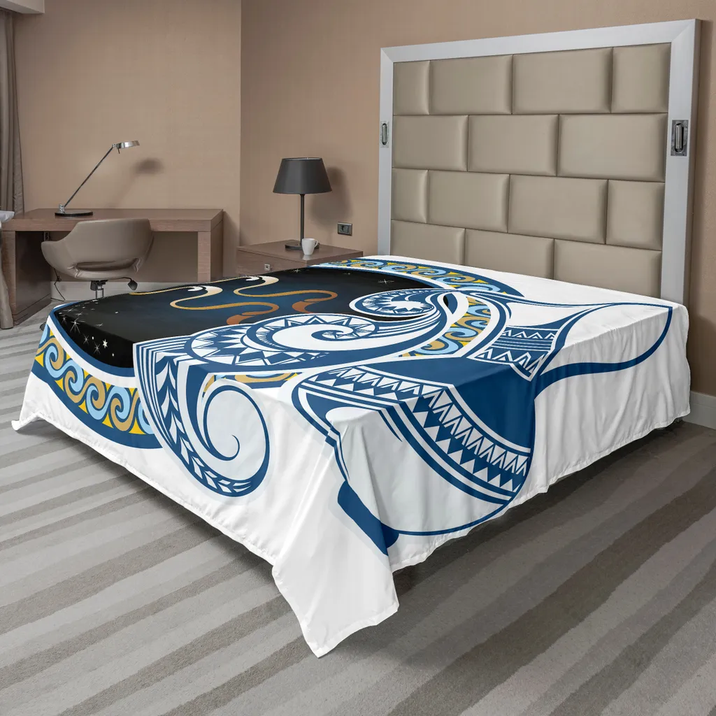 Drap plat décoration astrologique Verseau, linge de lit pour passionné