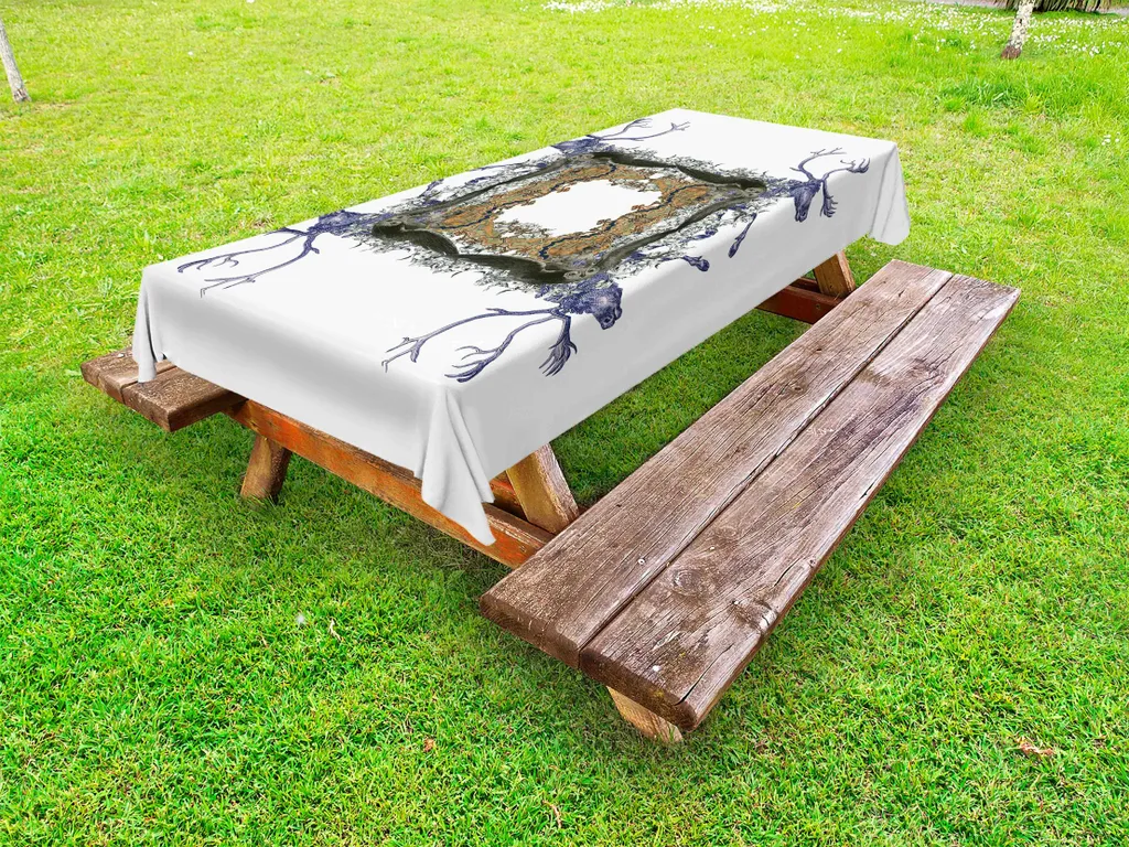 Tovaglia Esterno Vintage ABAKUHAUS 145x265 - Motivo Jungle e Gufi
