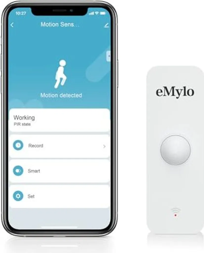 Sensore di movimento intelligente Zigbee Emylo, sensore di sicurezza per interni, app di monitoraggio remoto wireless, comando vocale compatibile con Alexa. È necessario un hub