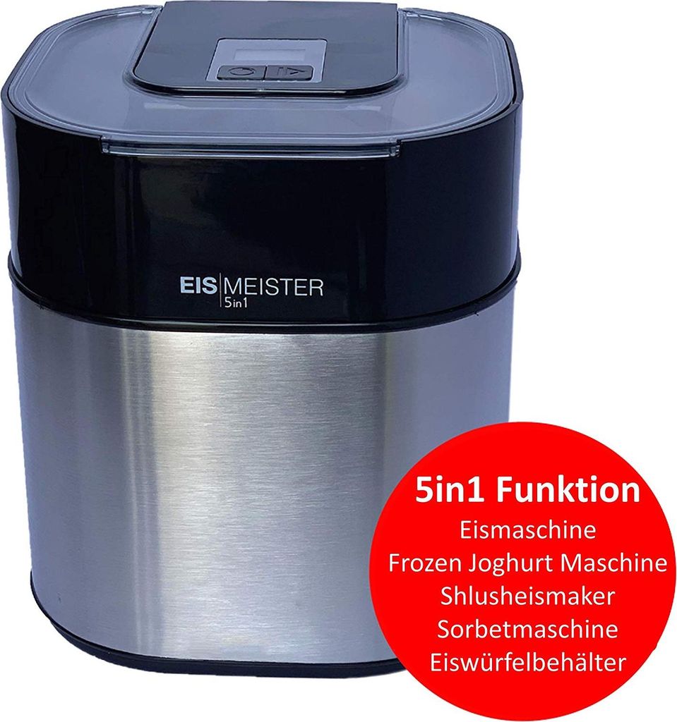 JUNG PerfectMix Eismaschine - für 4 Personen, 1,5 L Fassung, Eiscreme selber machen, 4in1 Machine - Speiseeismaschine Speiseeisbereiter, Frozen Jo...