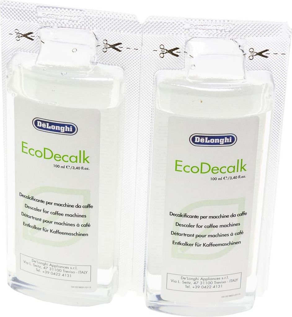 DeLonghi AS00006358 (=5513296011) Entkalker 2x100ml für Kaffeemaschinen, Kaffeevollautomaten