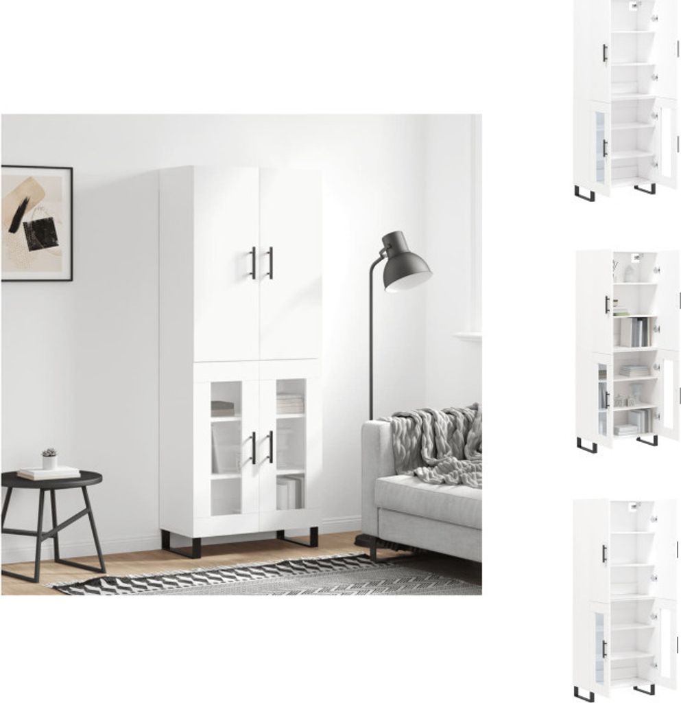 vidaXL Highboard Weiß 69,5x34x180 cm Holzwerkstoff - Sideboards