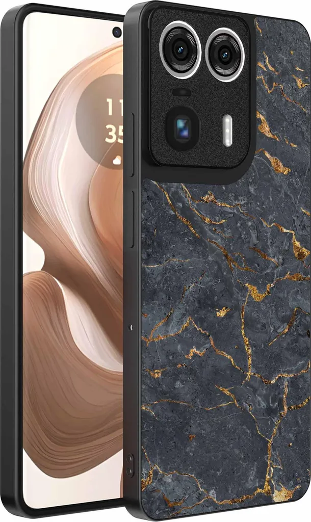 Cover Motorola Edge 50 Ultra Marmo Grigio Oro | La Tua Nuova Protezione