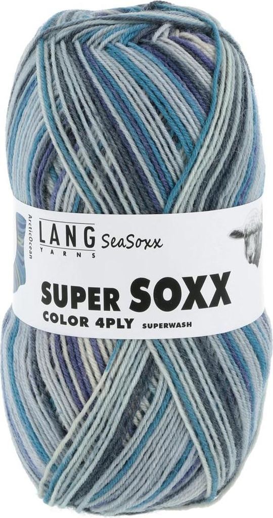 Lang Yarns - Super Soxx Color 4-fach 0415 grau violett türkis