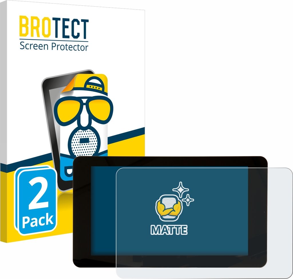 2x BROTECT Schutzfolie für Raspberry Pi Touchscreen 2 (7") Displayschutz Displayschutzfolie Folie Matt Entspiegelungsfolie