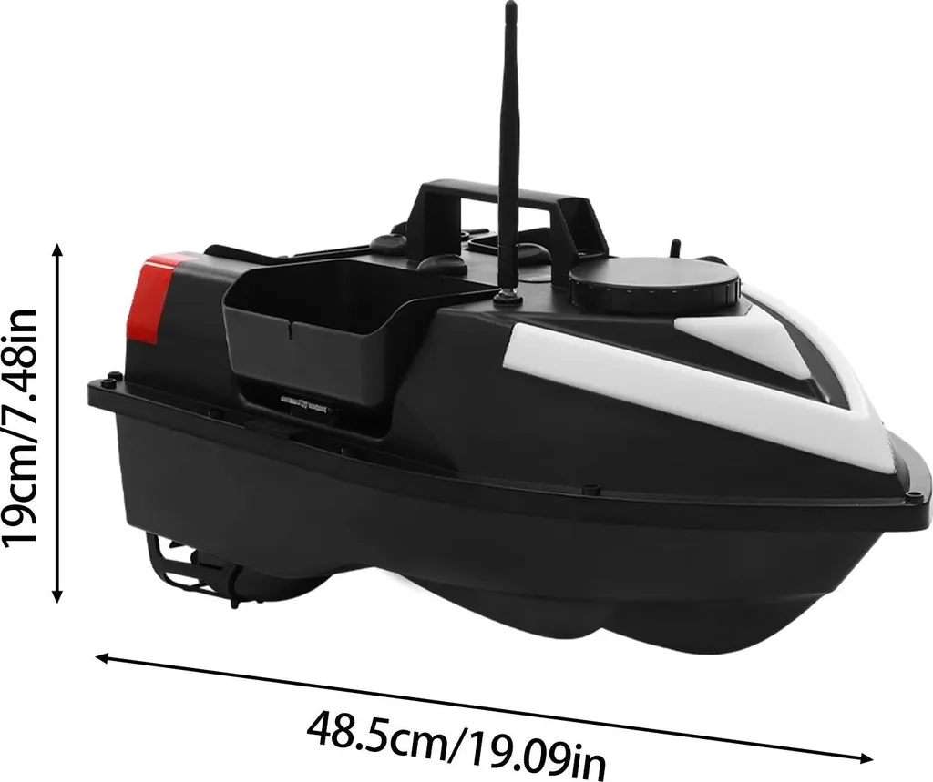 Bateau amorceur pour pêche de nuit avec barre LED et mémoire GPS