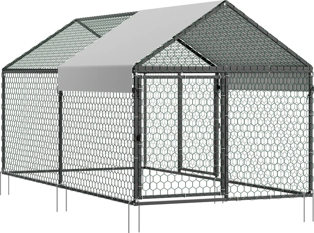 SucceBuy pollaio 1x2x1 m con copertura impermeabile e doppie porte, recinto per polli ruspanti con tetto a punta, adatto ai pollai in legno, ideale per conigli, polli, oche e anatre