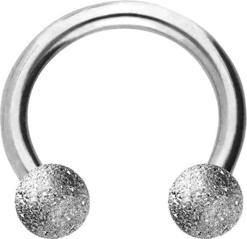 Ohrpiercing, Nasenpiercing, Septum Piercing Chirurgenstahl Hufeisenring DIAMANTOPTIK Silber Innendurchmesser: 7mm + Stabstärke: 1,2mm