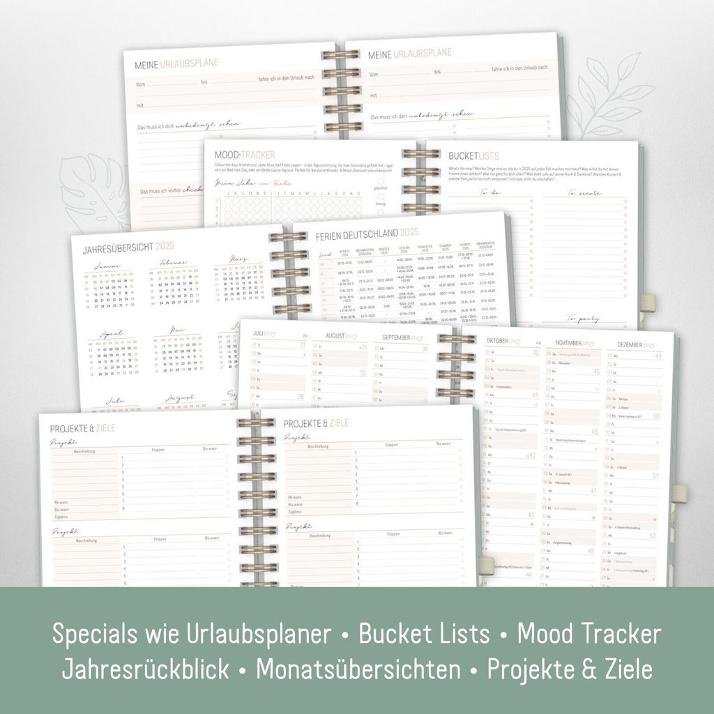 Lieblings-Timer Deluxe 2025 / Minty Leaves / Häfft-Verlag Produktbild 5