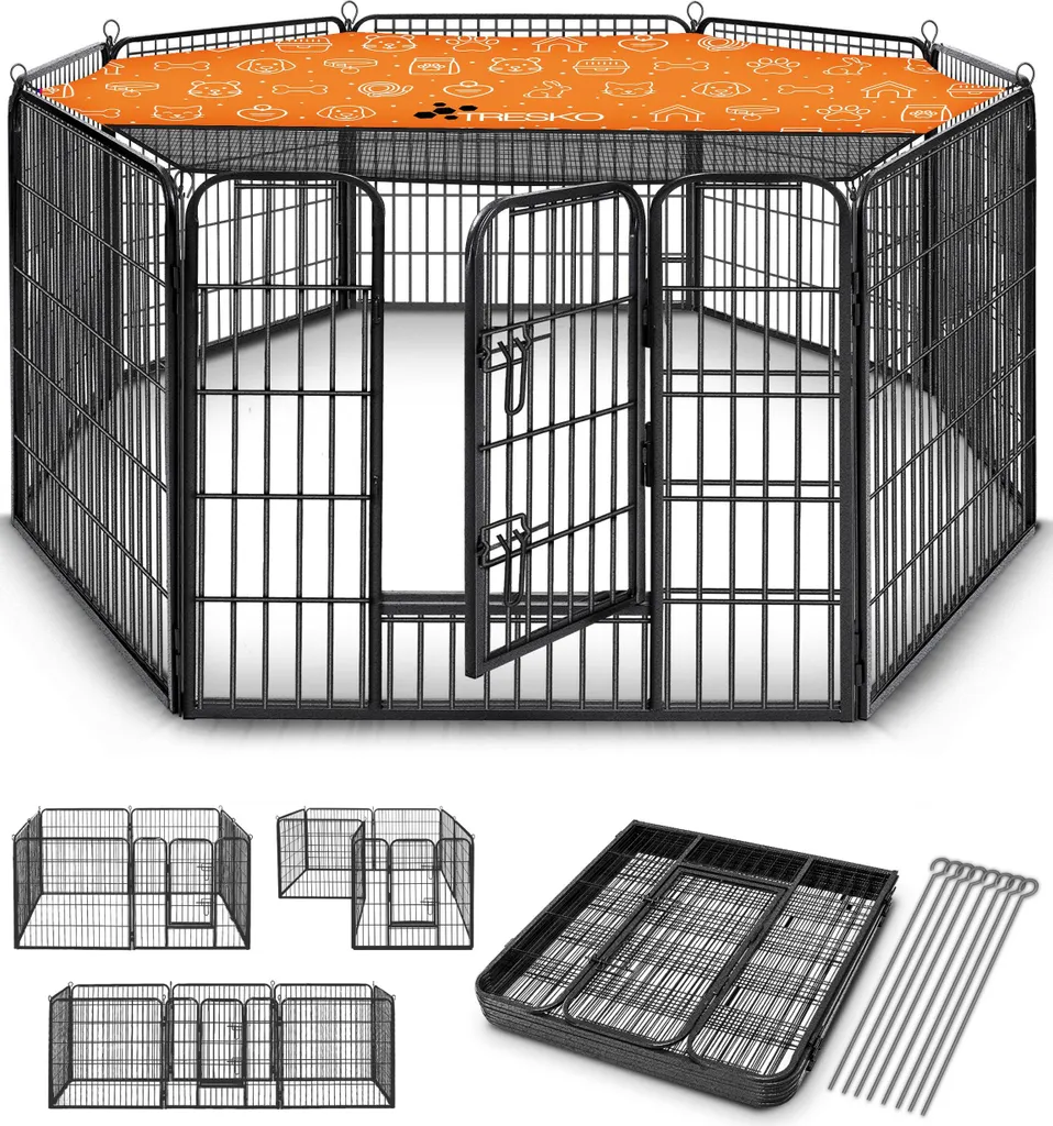 Parc Chiots Anti-Évasion 80cm - Finissez-en avec les Fugues et Dégâts