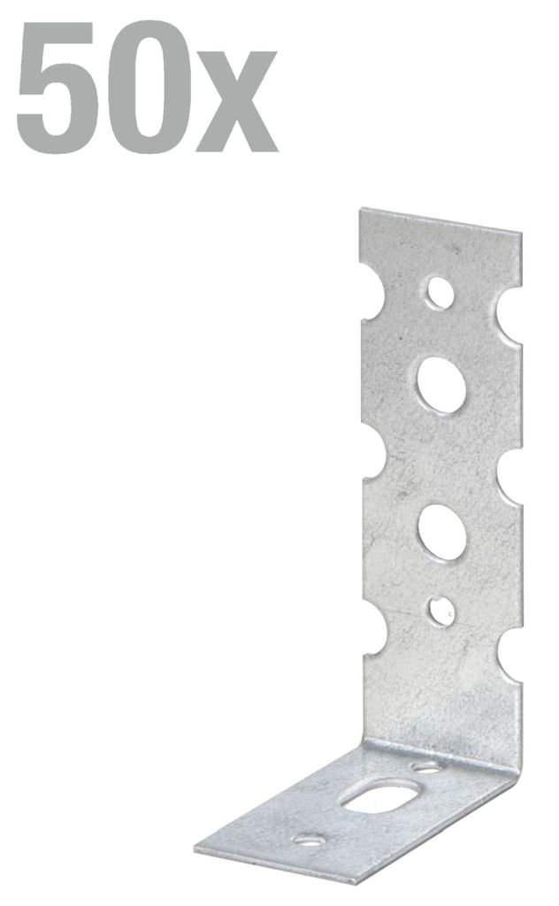 Alberts 50 x Mauerverbinder abgewinkelt 40 x 68 x 22 x 1,25 mm – verzinkt, Zaunverbinder