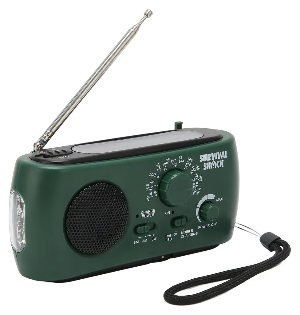 Radio Météo Solaire Portable avec Lampe Intégrée et Système de Dynamo