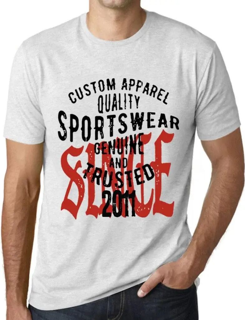 Herren Grafik T-Shirt Echte und vertrauenswürdige Sportbekleidung seit 2011 – Sportswear Genuine and Trusted Since 2011 – Geschenk 13. Geburtstag