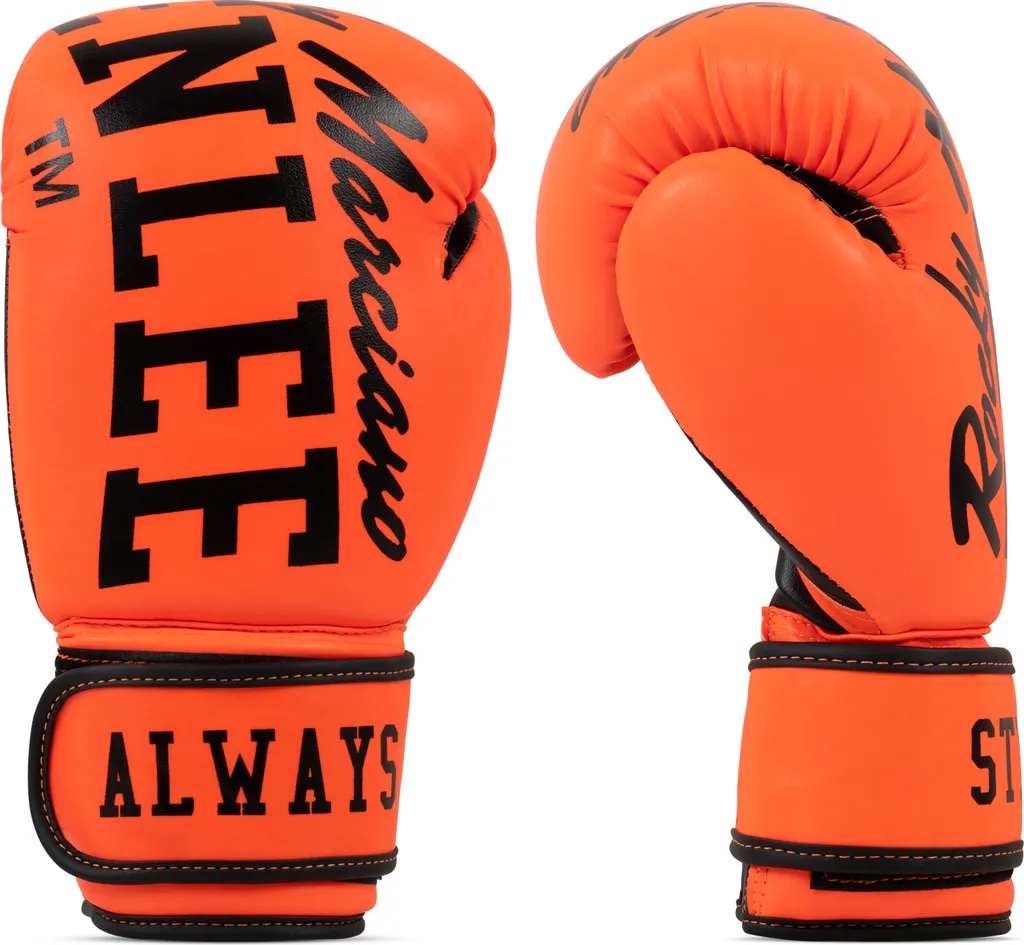 Gants de boxe BenLee Chunky B Neon Orange 10 oz en similicuir résistant