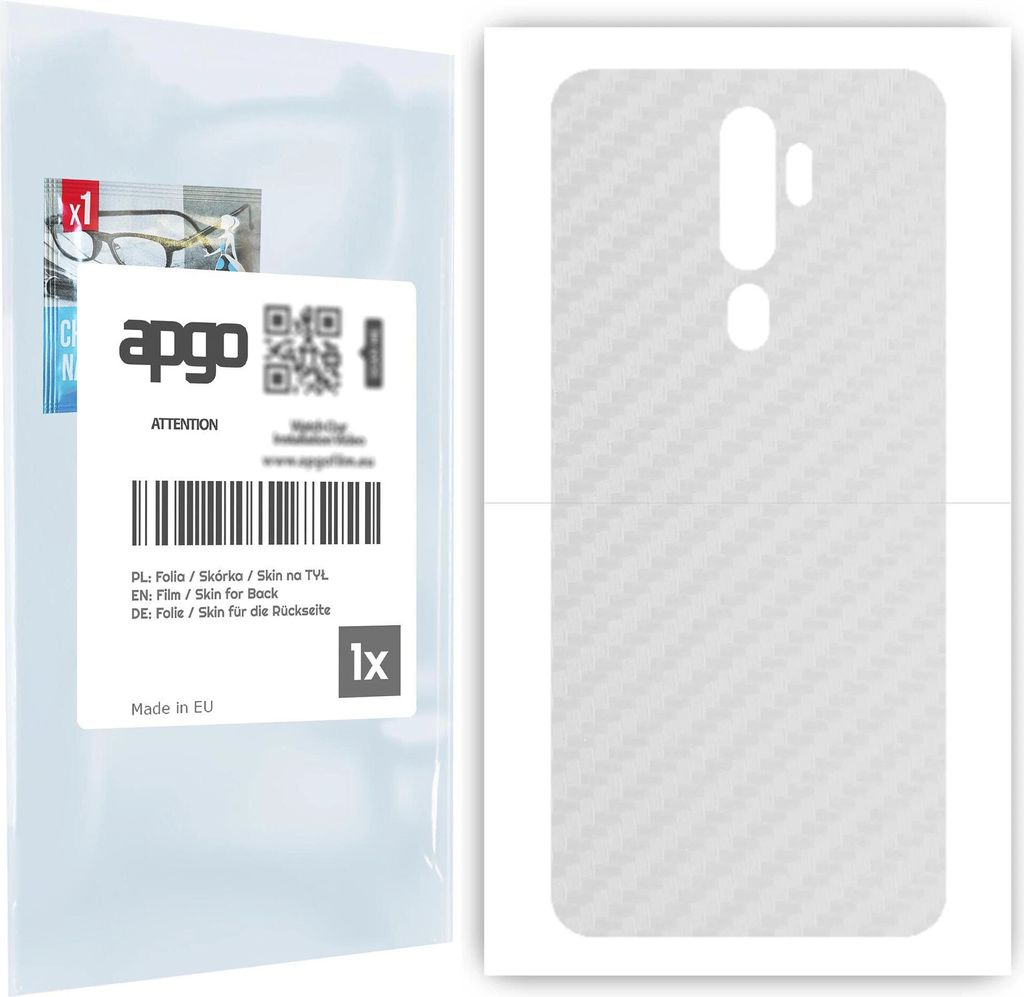 apgo Rückseite Schutzfolie für Oppo A5 (2020) - Hinten Schutzfolie Carbon Transparent (durchsichtig), Rückseite Folie schützt vor Kratzern und...