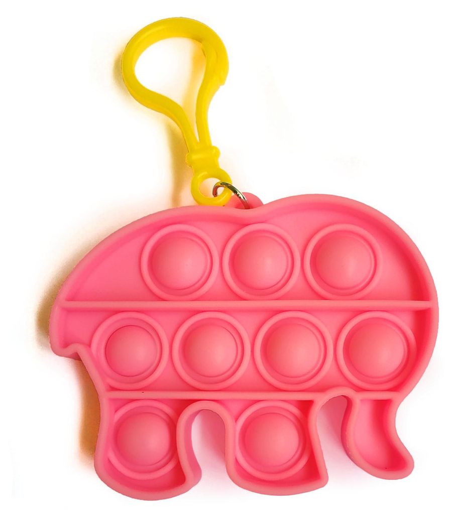 Fidget Toy Push Pop Bubble Keychain - Anti Stress Spielzeug - Schüsselanhänger Elefant Rosa