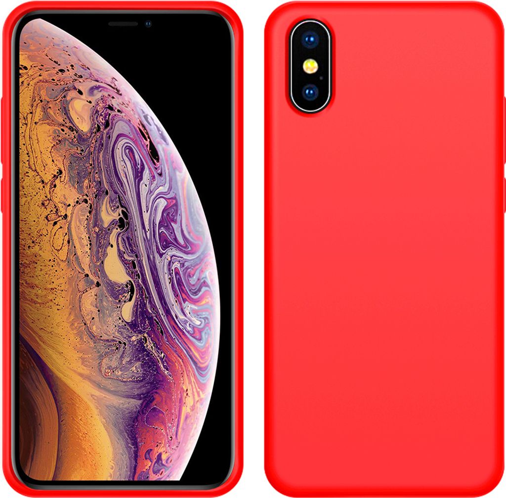 iPhone XS Max Hülle, LaimTop Slim Flüssig Silikon Soft Gel Gummi Stoßfest Kratzfest Schutzhülle für iPhone XS Max Rot