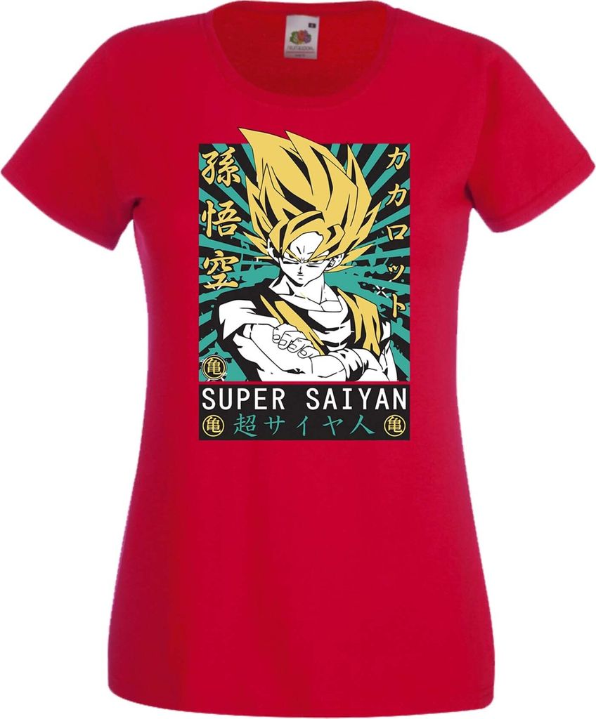 Damen T-Shirt Anime Manga Dragon Anime Manga Ball Z 15 Ssg, Lady S / Rot