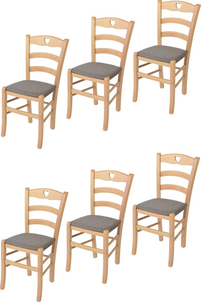 t m c s Tommychairs - Lot de 6 chaises CUORE pour la Image du produit 
