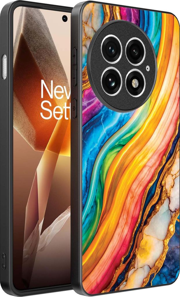 Smartphonica Telefon Fall geeignet für OnePlus 13 mit Regenbogen Gold Marmor Print - TPU Backcover Fall Regenbogen Gold Marmor Design