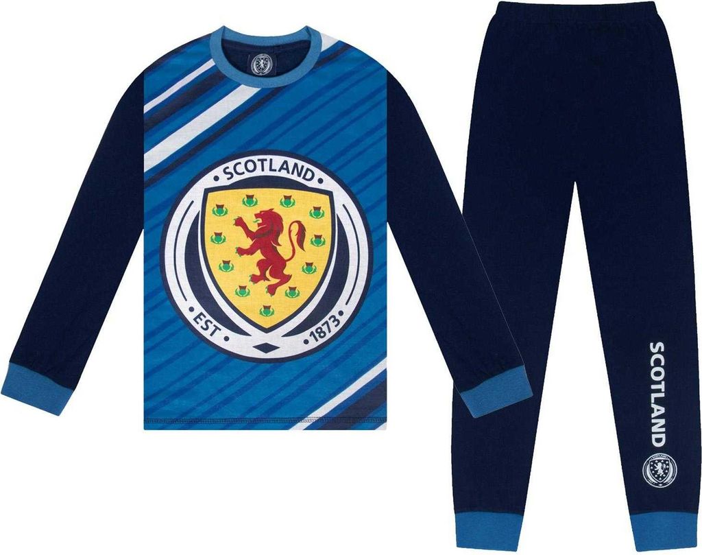 Scottish FA - Schlafanzug mit langer Hose für Jungen, Sublimierung GF1091 (128) (Dunkles Marineblau)