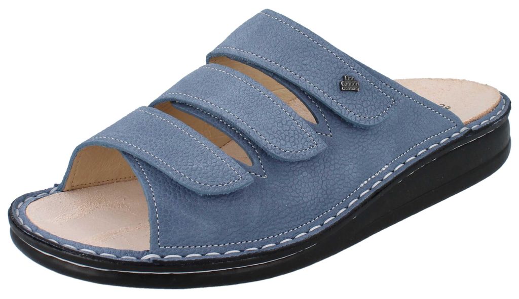 FINN COMFORT Korfu Damen Pantolette hellblau genarbtes Produktbild 