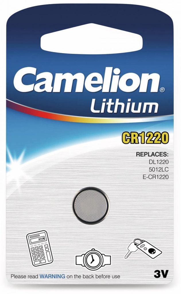 Camelion CR1220-BP1, Einwegbatterie, CR1220, Lithium, 3 V, Produktbild 