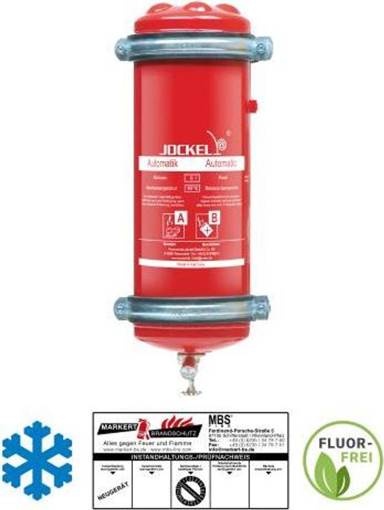 Jockel 6L Schaum Automatik-Feuerlöscher Auslösetemp. 93 °C fluorfrei inkl. Plakette