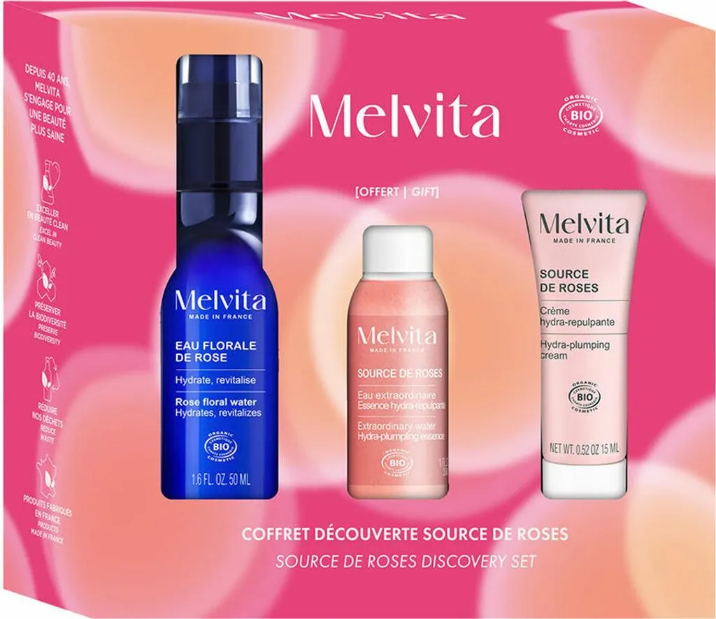 Rituel Fraîcheur Visage Melvita Pack Eaux Florales Bio pour Peau Sèche