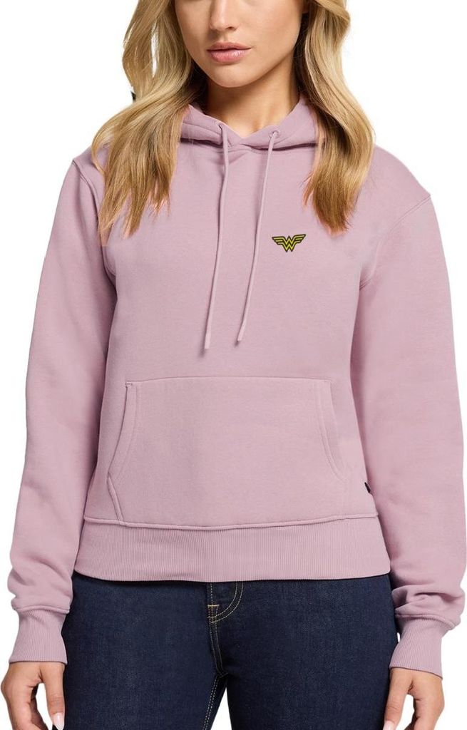 Spreadshirt DC Comics Wonder Woman original Logo Stick Damen Premium Hoodie, XL, Altrosa