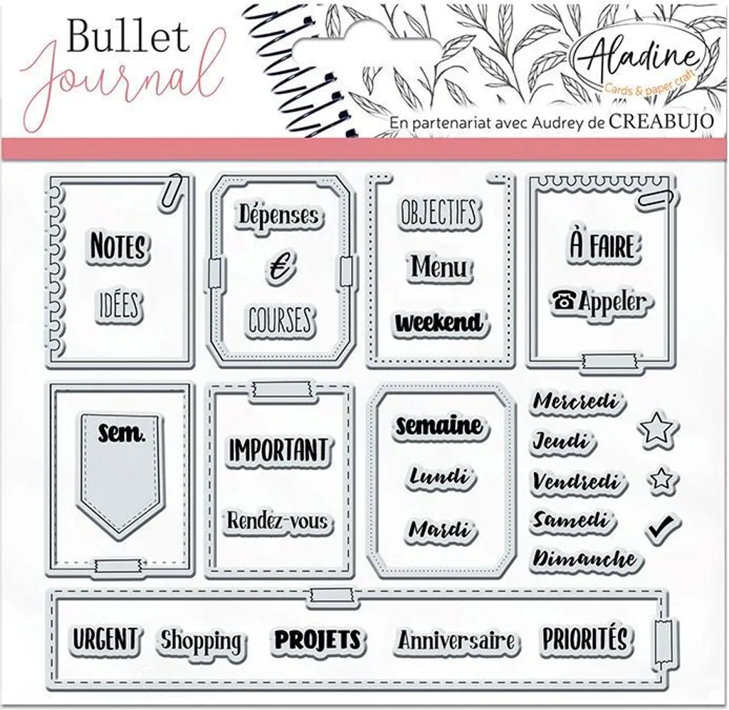 Kit de Tampons Organisation Semaine pour Bullet Journal et Agendas DIY