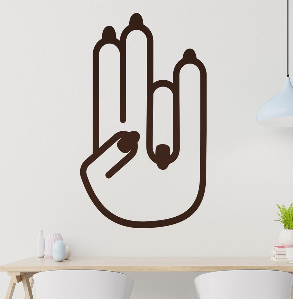 Shockerhand female Wandtattoo in 6 Größen - Wandaufkleber Wall Sticker - Dekoration, Küche, Wohnzimmer, Schlafzimmer, Badezimmer