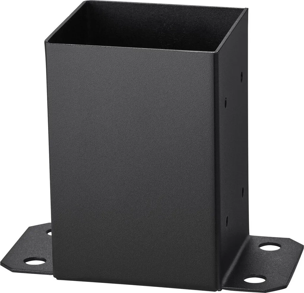 Pied de poteau 4x4 robuste lot de 10 avec revêtement noir anticorrosion