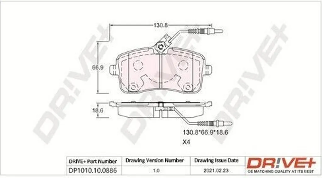 Plaquettes de frein avant Dr!ve+ DP1010.10.0886 pour 407 et 407 SW