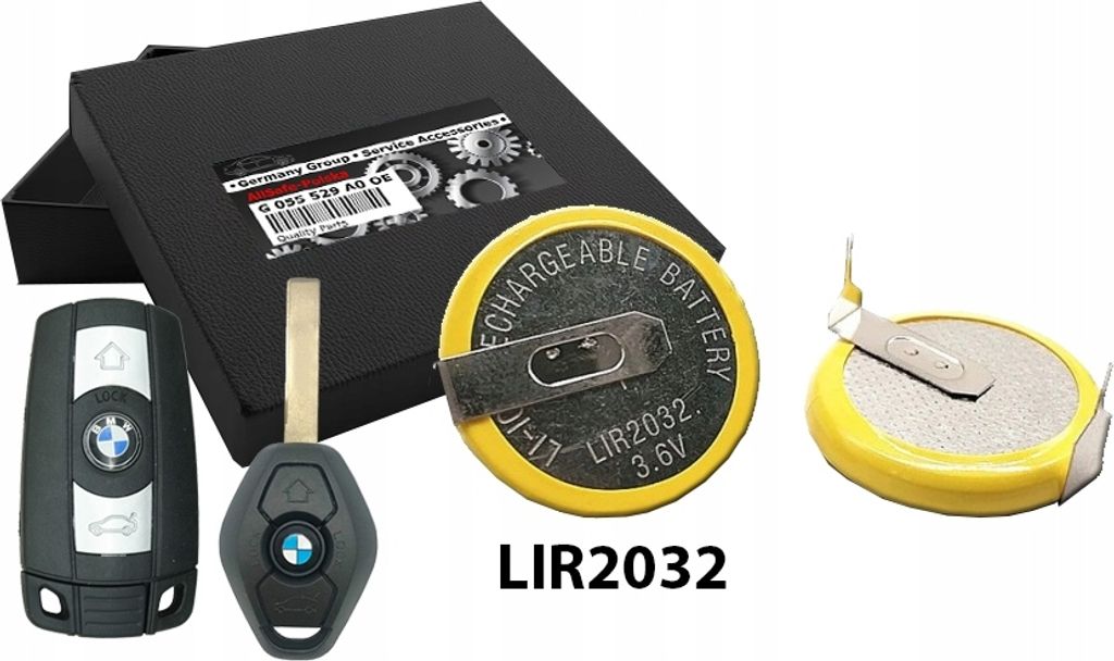 Baterie LIR2032 pro BMW E39 E46 X3 X5 Mini key OEM KVALITA Obrázek produktu 